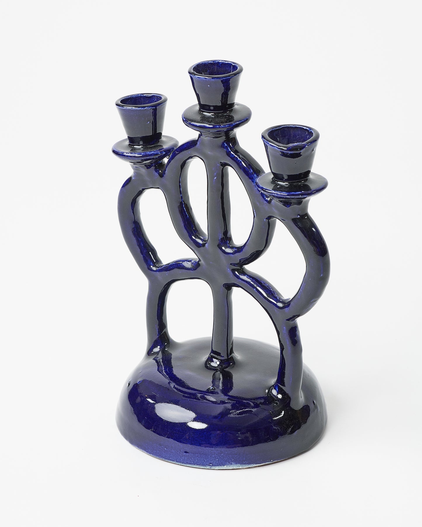 Glazed 3 head candle holder