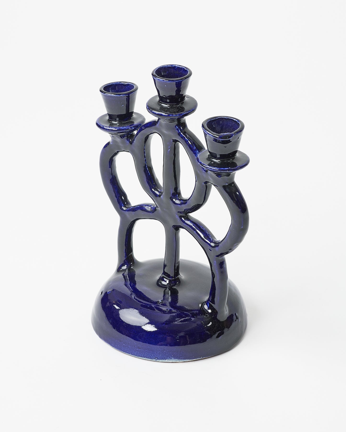 Glazed 3 head candle holder