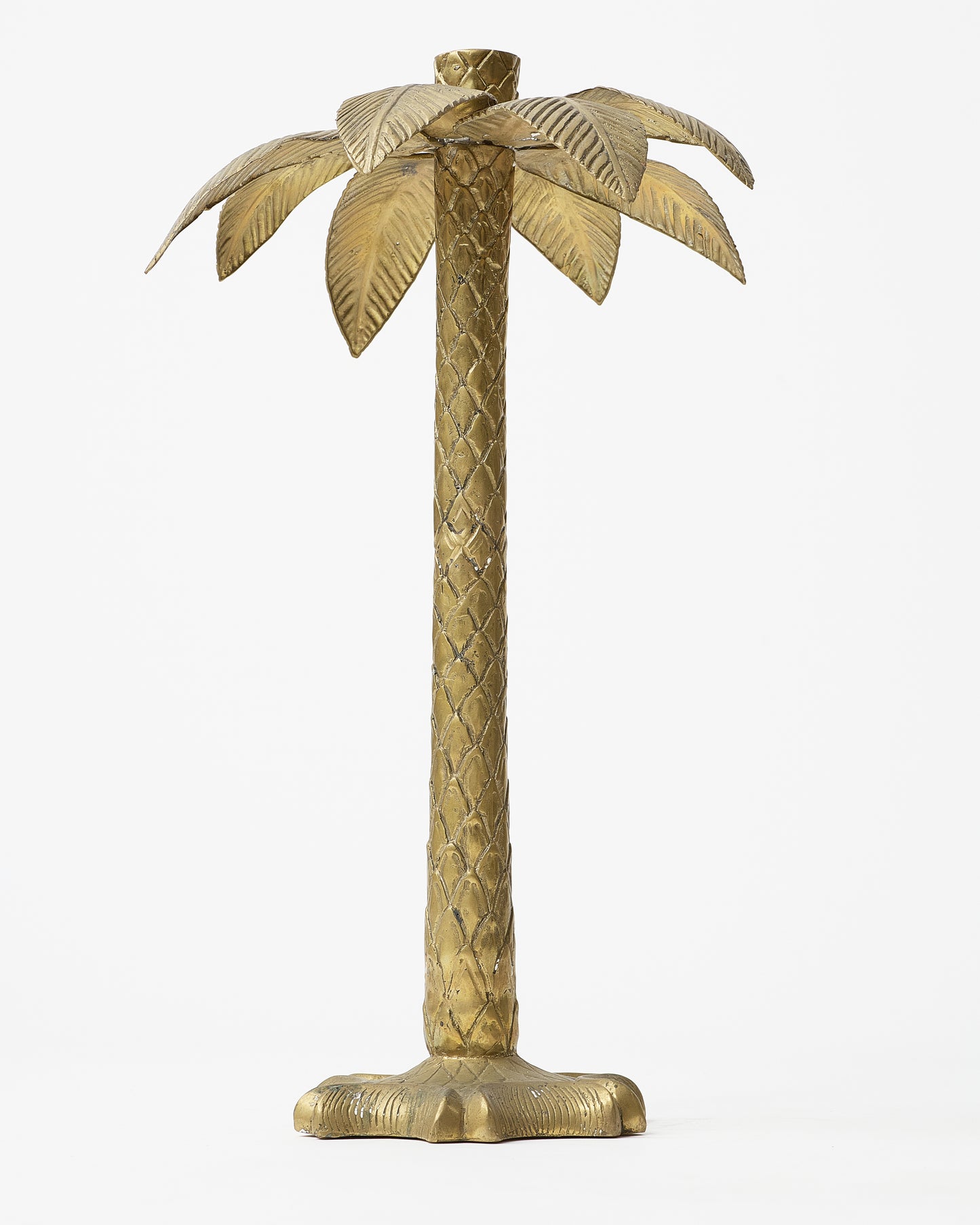 Bronze Palm Tree Candle Holder Stand