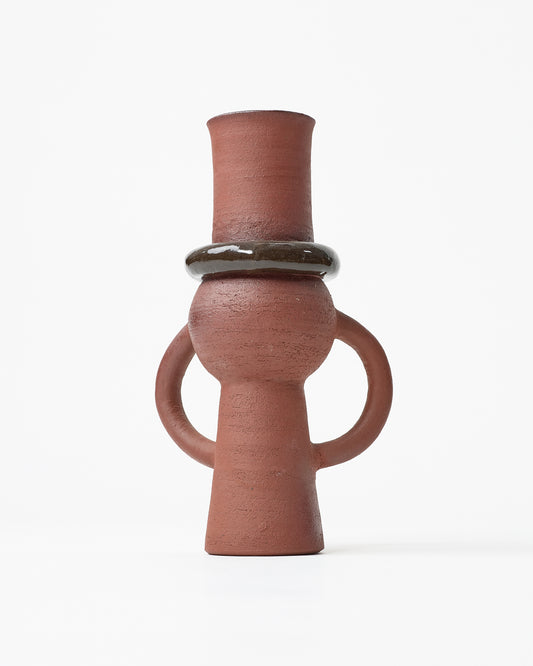 Israeli art ceramic vase with handles by Naama Gelfer