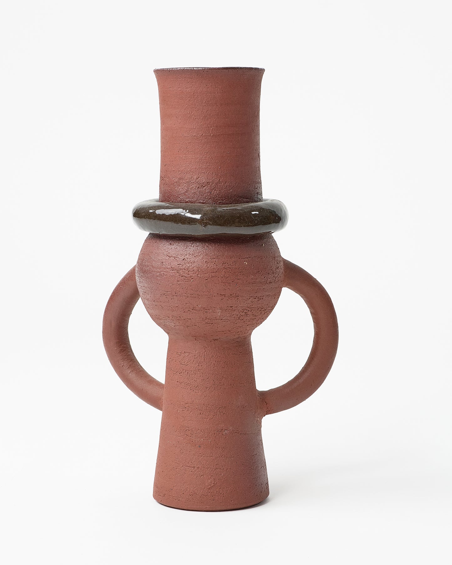 Israeli art ceramic vase with handles by Naama Gelfer