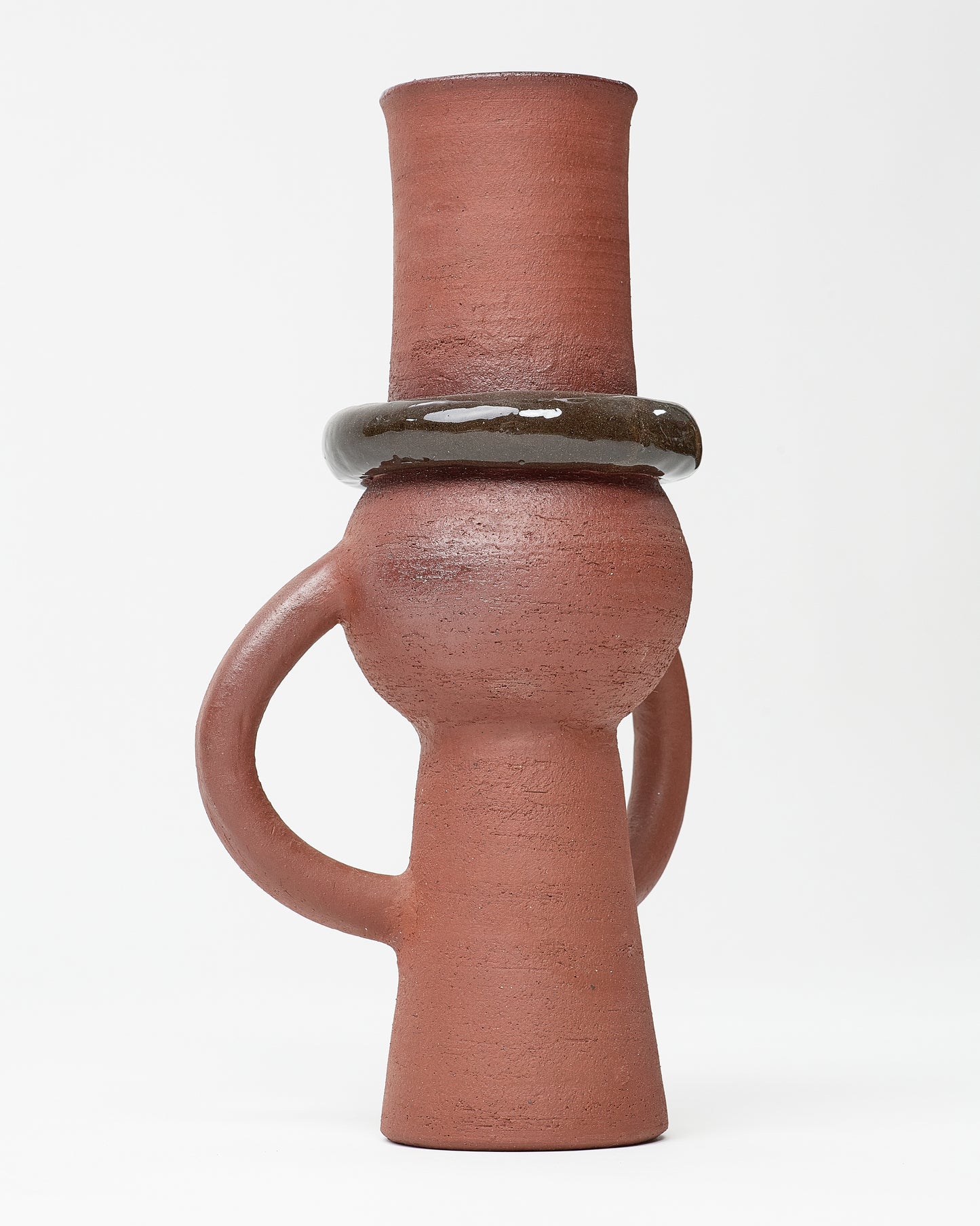 Israeli art ceramic vase with handles by Naama Gelfer