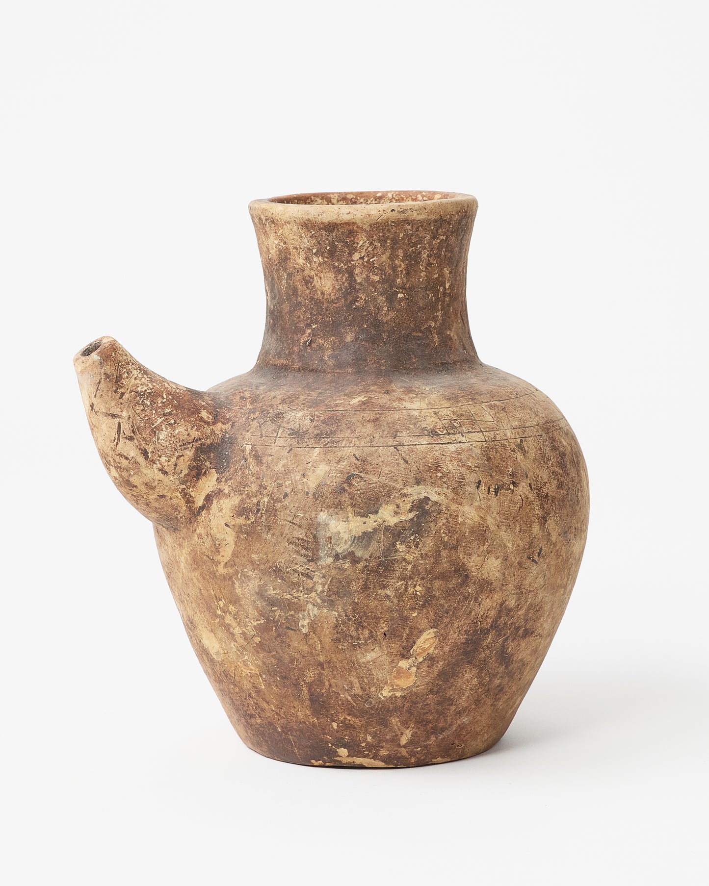 Terracotta ancient funnel vase