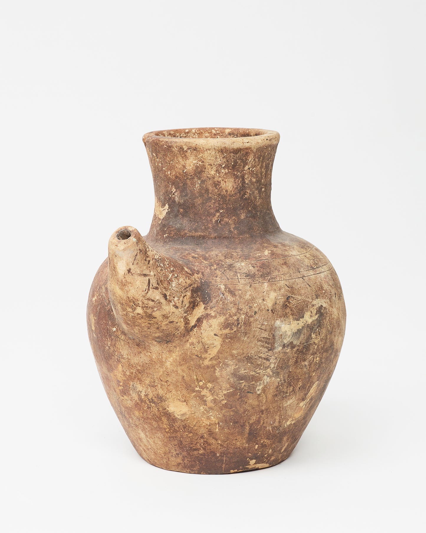 Terracotta ancient funnel vase