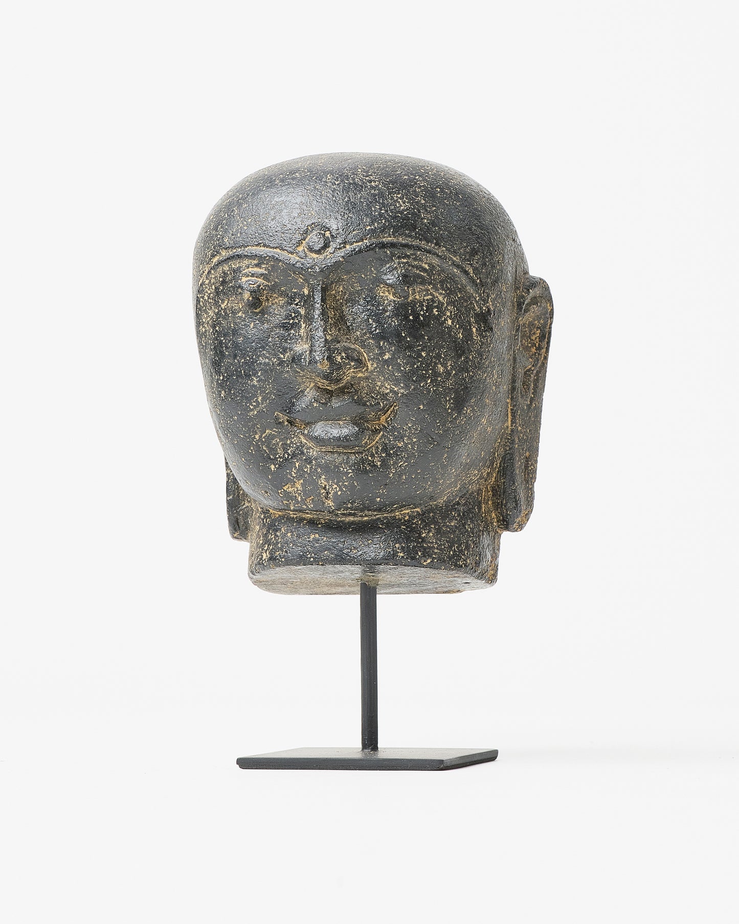 Indonesian Tample Head statue on metal stand