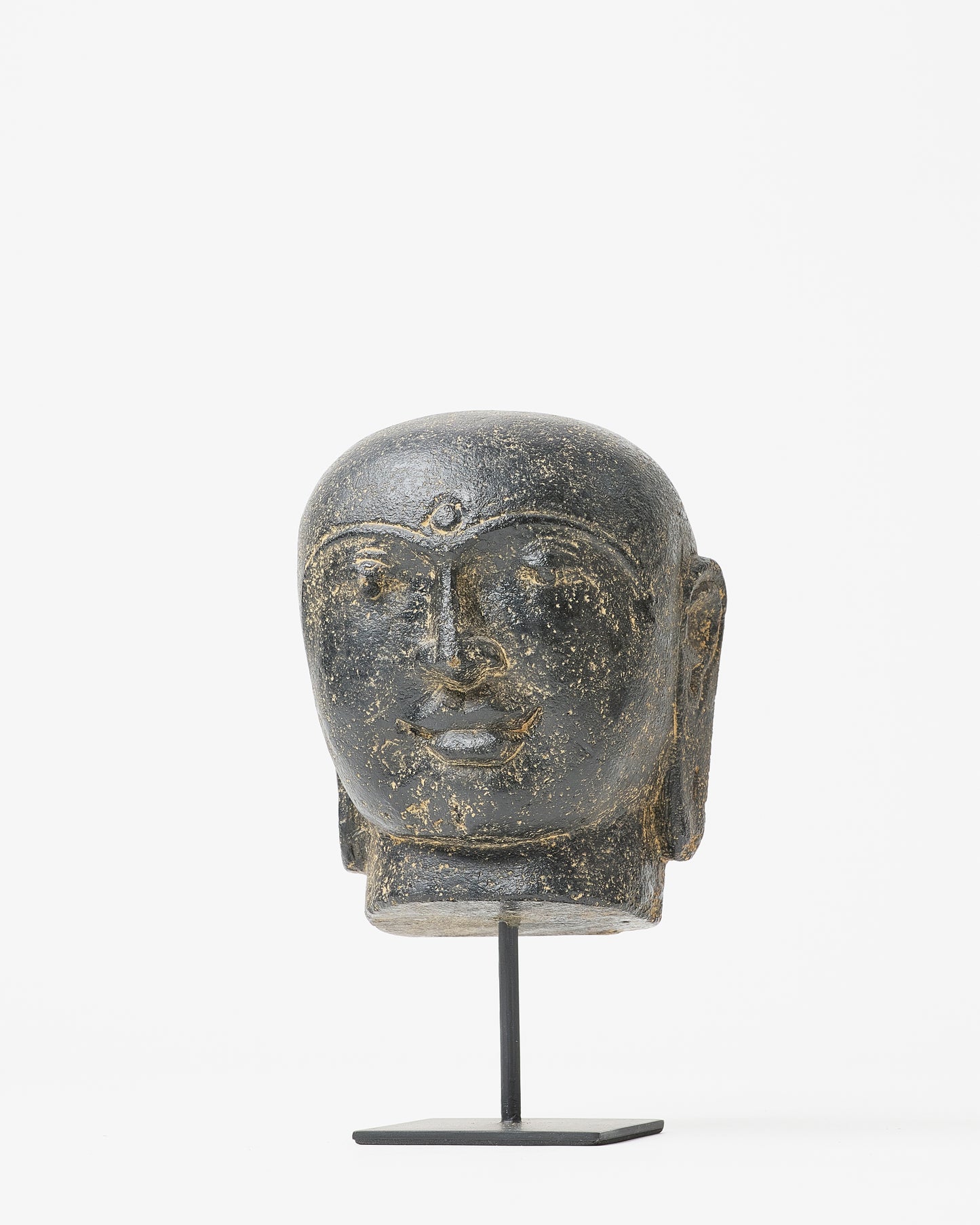 Indonesian Tample Head statue on metal stand