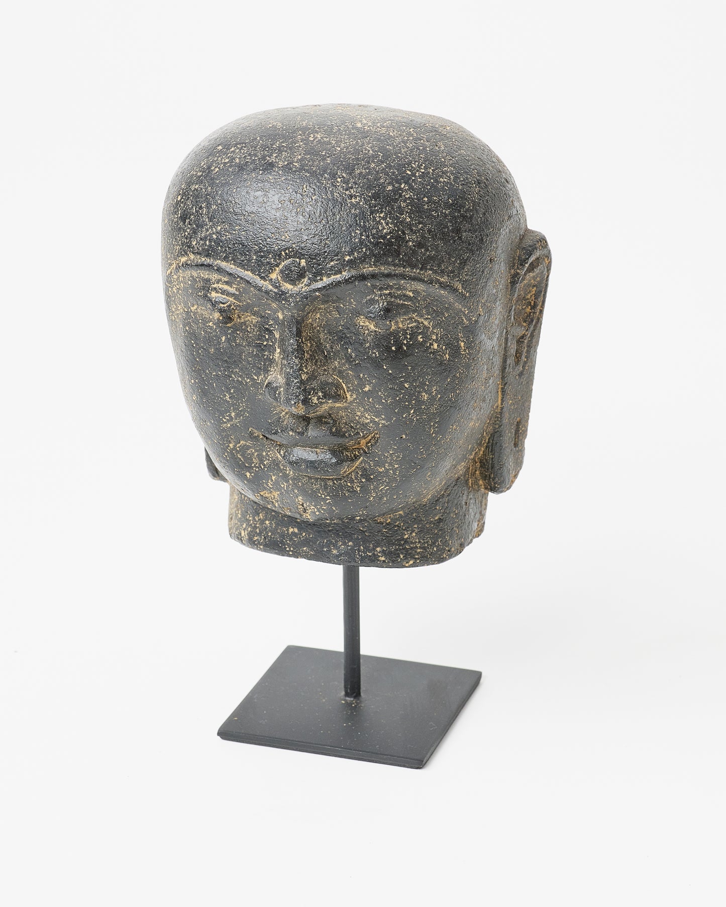 Indonesian Tample Head statue on metal stand