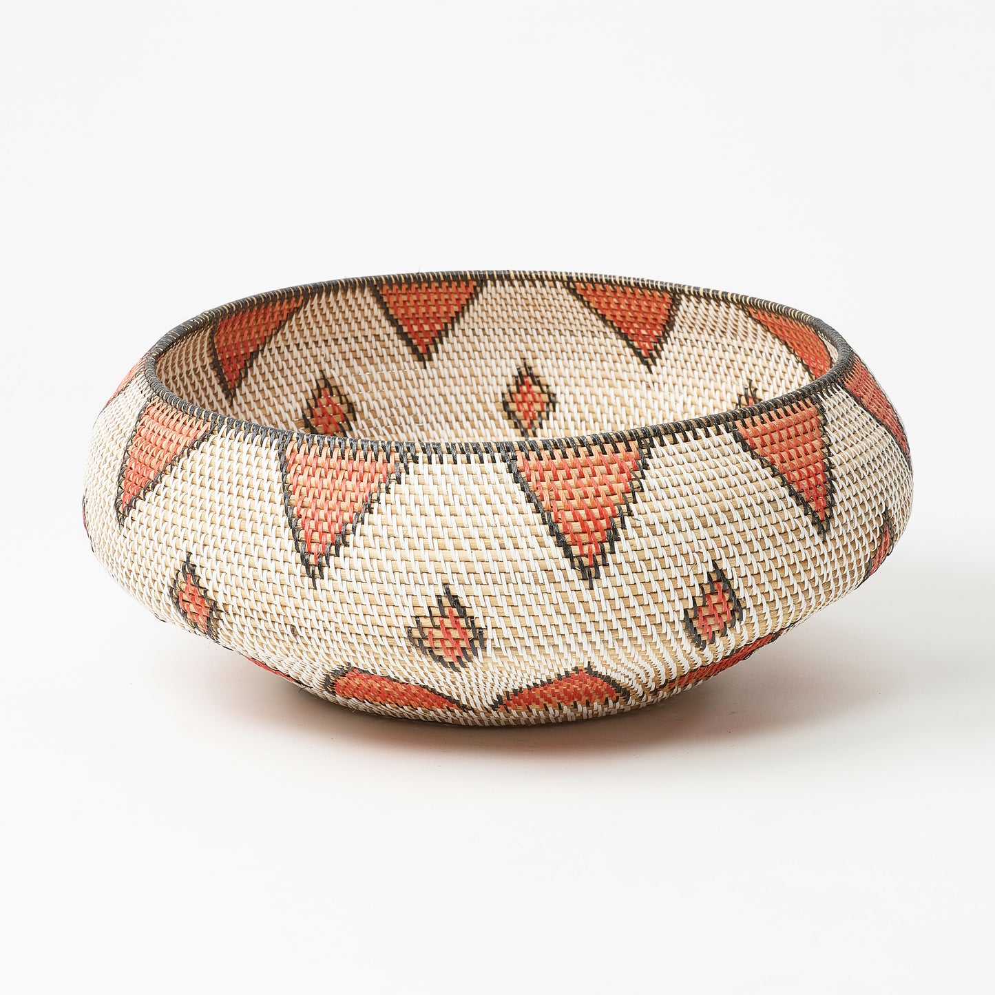 Bright Orange African woven basket