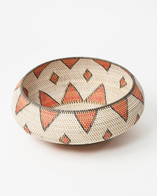 Bright Orange African woven basket