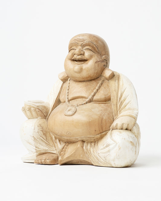 Blissful Wooden Buddha Figurine