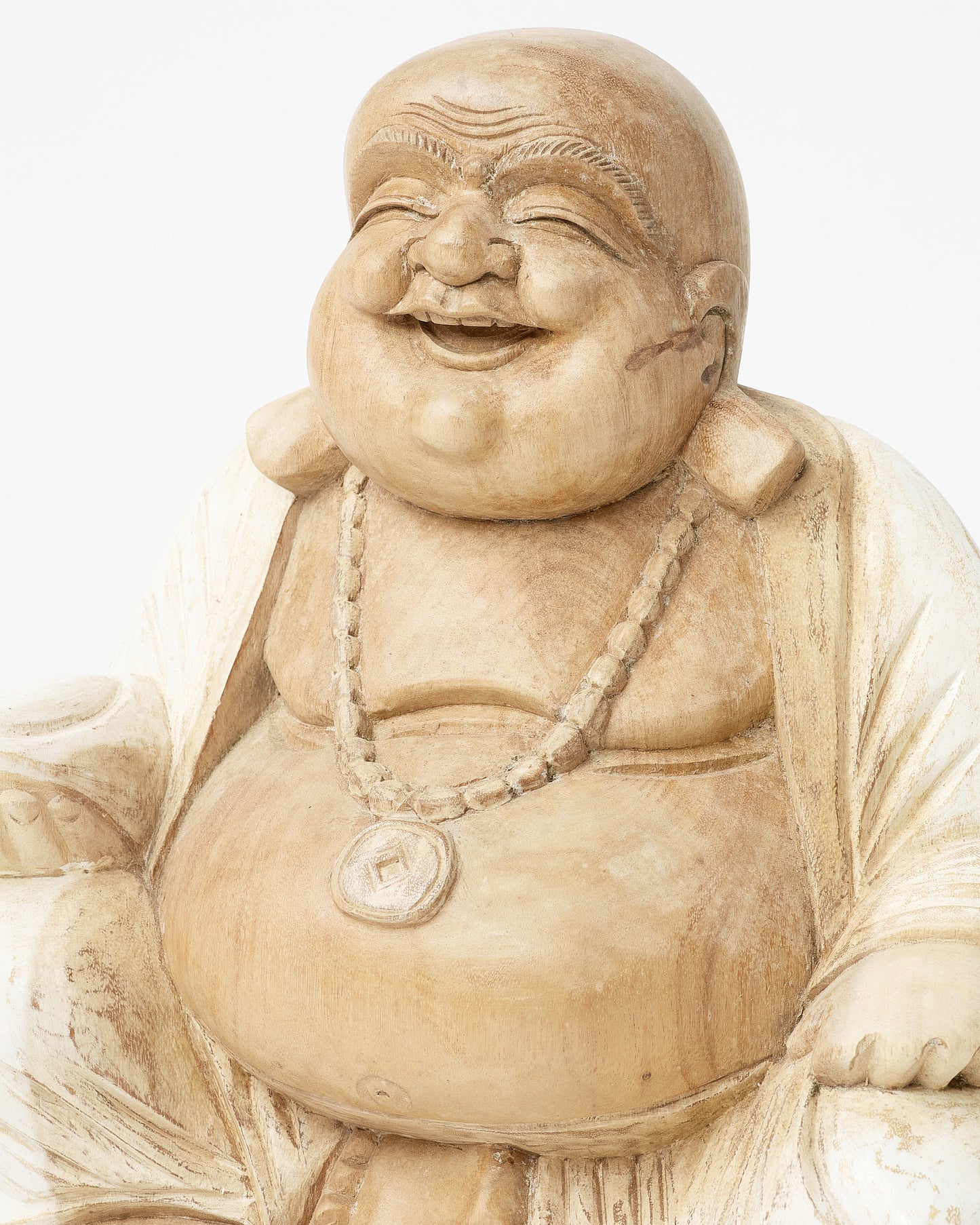 Blissful Wooden Buddha Figurine