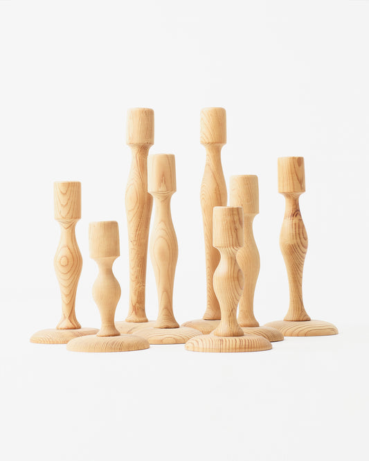 Assorted Sizes Wooden Candle Holders Set