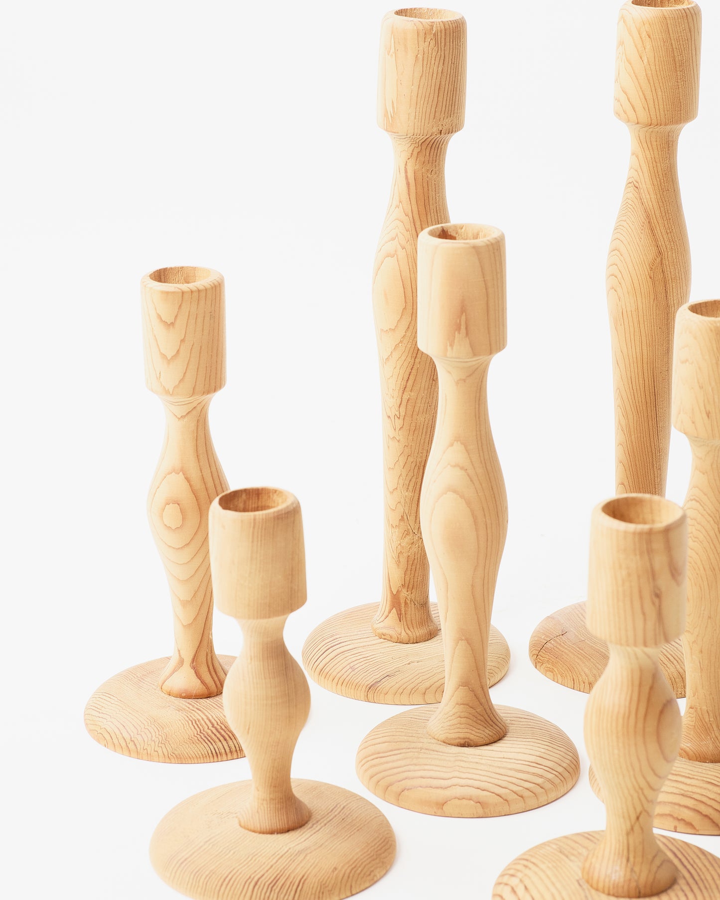 Assorted Sizes Wooden Candle Holders Set