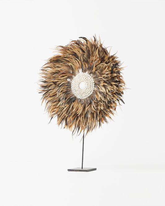 Feather decor on stand