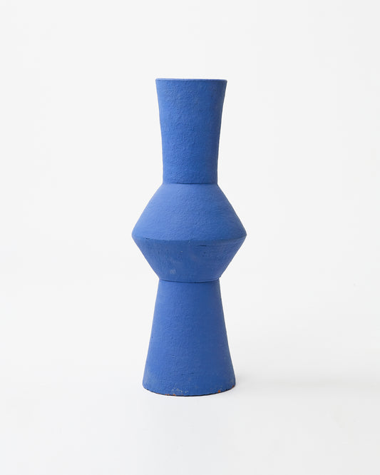 Mazorel blue terracota decorative floor vase