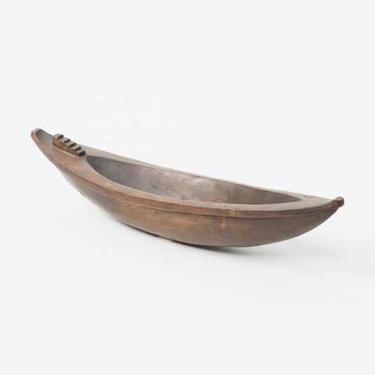 Wooden Canoe Decorative Dish Duo