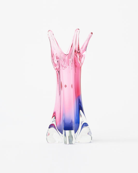 Blushing Blue Harmony" Asymmetrical Flower Vase