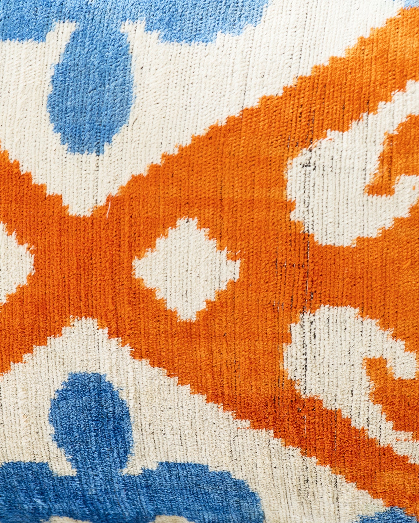 Vibrant Orange and Blue Ornamental Rectangular Pillow