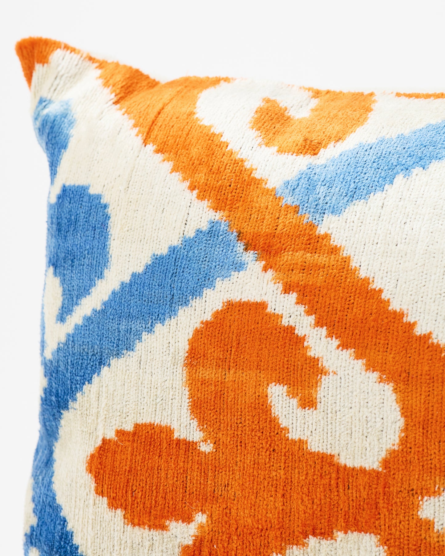 Vibrant Orange and Blue Ornamental Rectangular Pillow