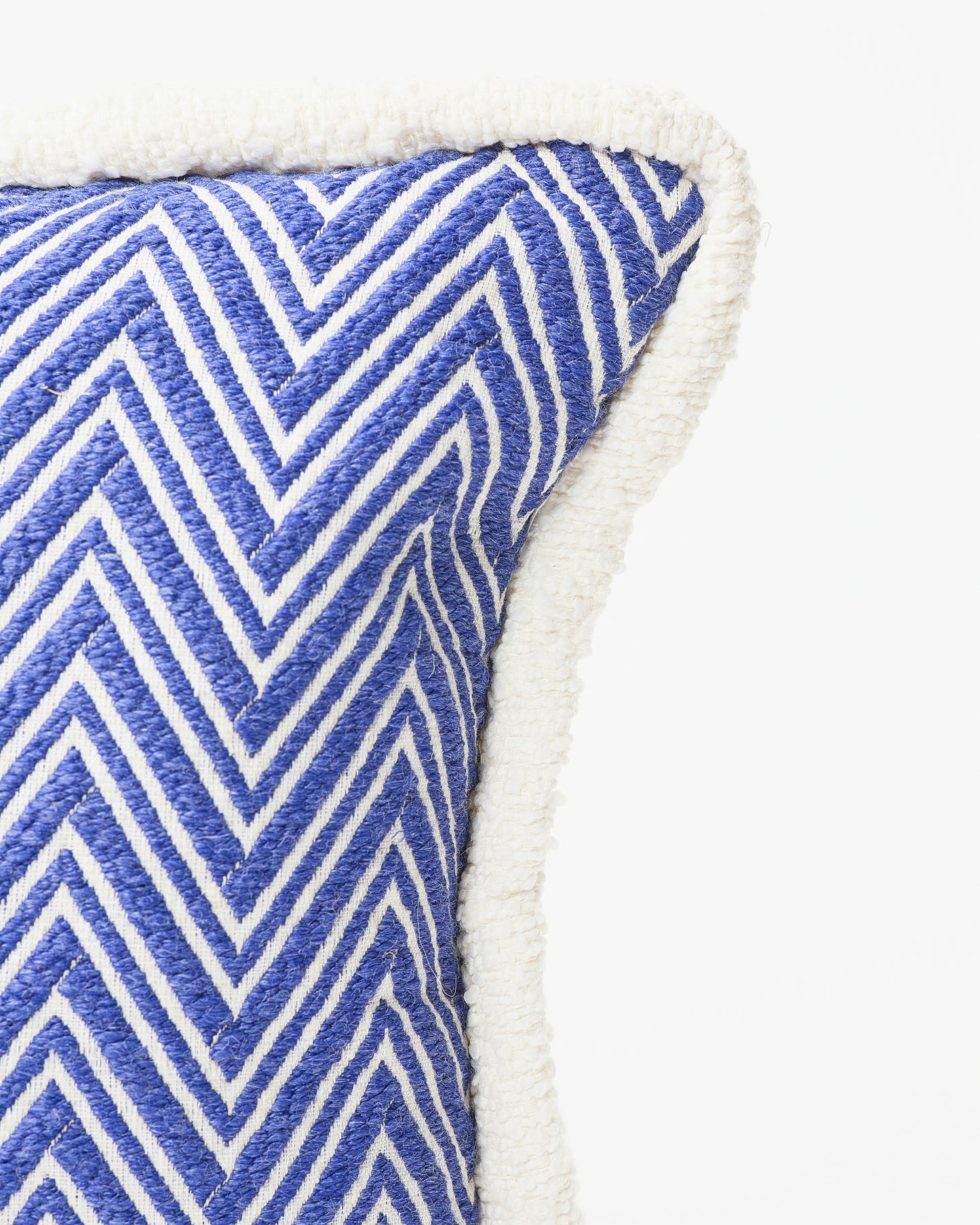 Blue and White Zigzag Square Pillow