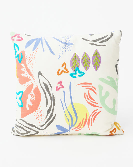 Vivid Canvas: Abstract Multicolor Square Pillow