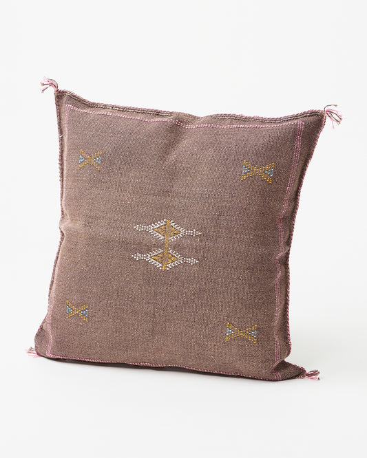 Desert Elegance: Brown Cactus Pillow Cover