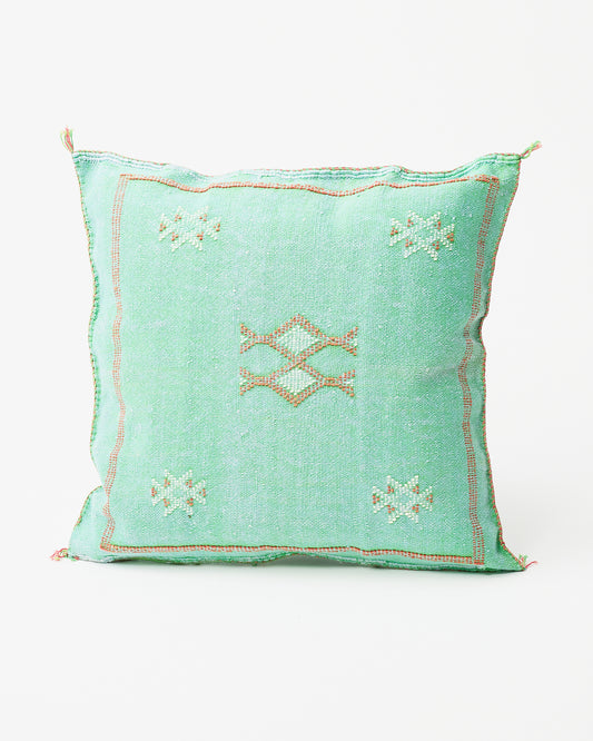 Mint Moroccan-Style Square Pillow