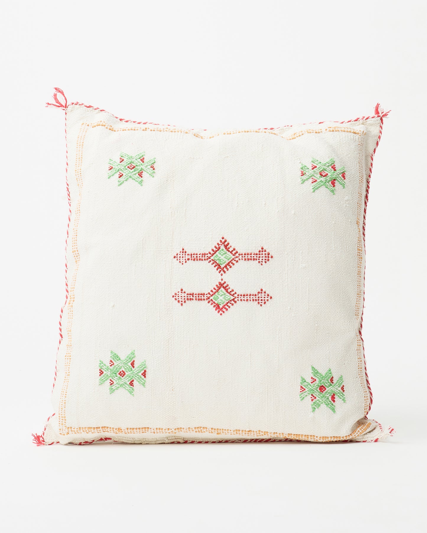 Moroccan Inspired Square Pillow with Intricate Embroidery