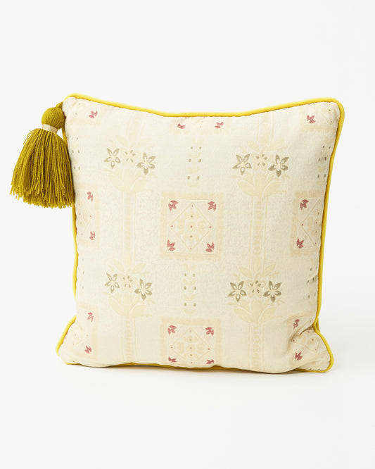 Golden Touch Square Pillow with a Single Pom-Pom