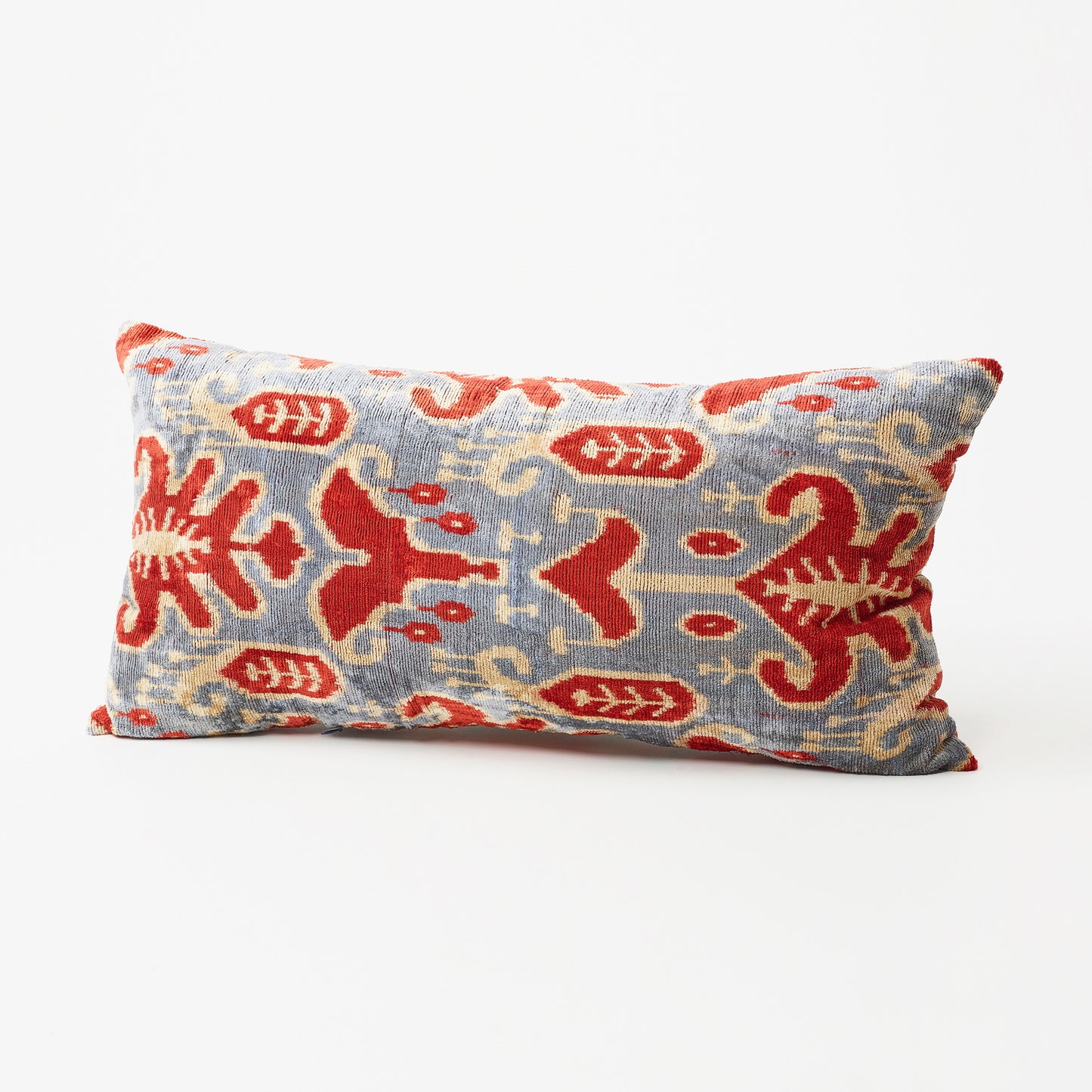 Vibrant Rectangular Pillow in Shades of Blue and Red