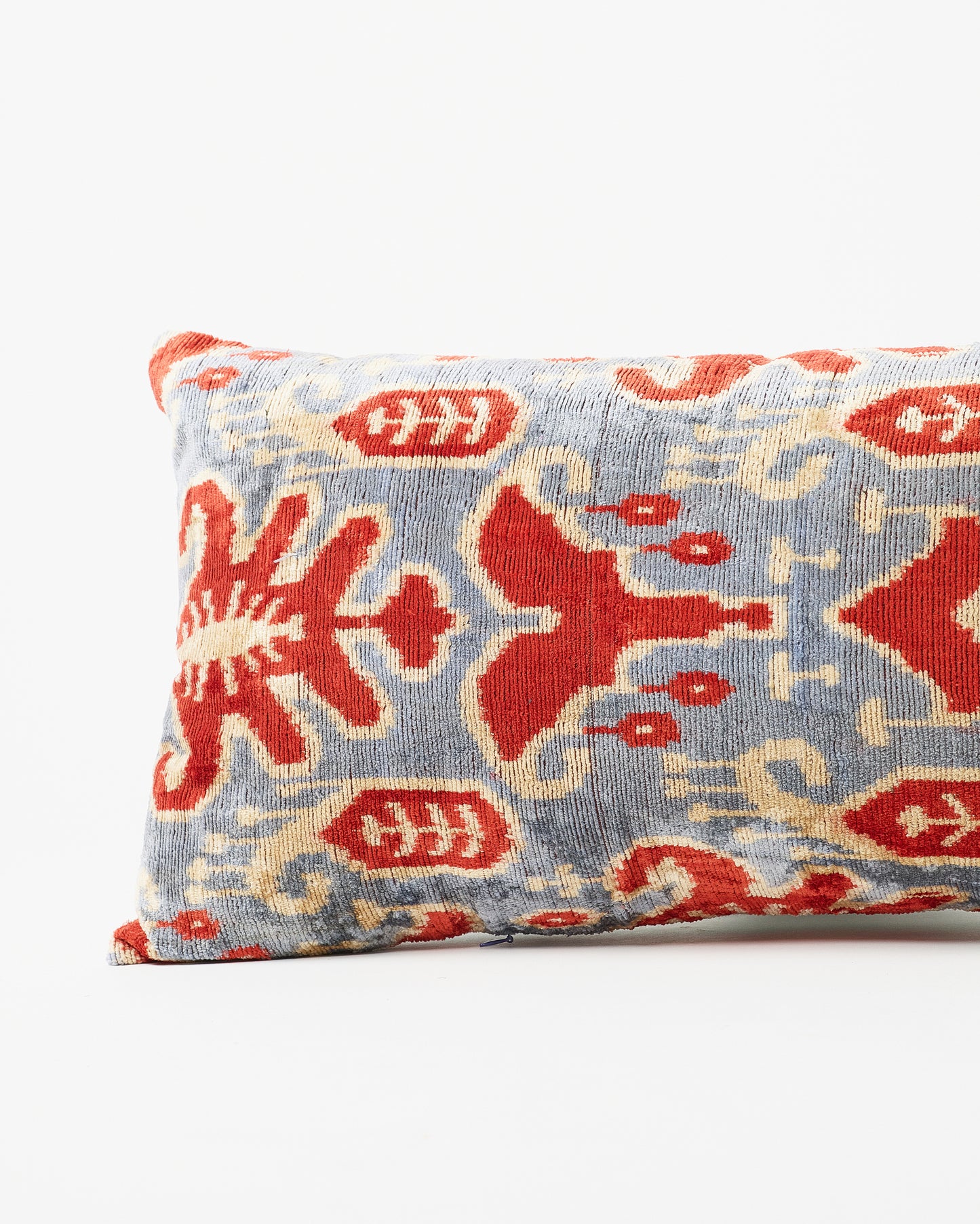 Vibrant Rectangular Pillow in Shades of Blue and Red