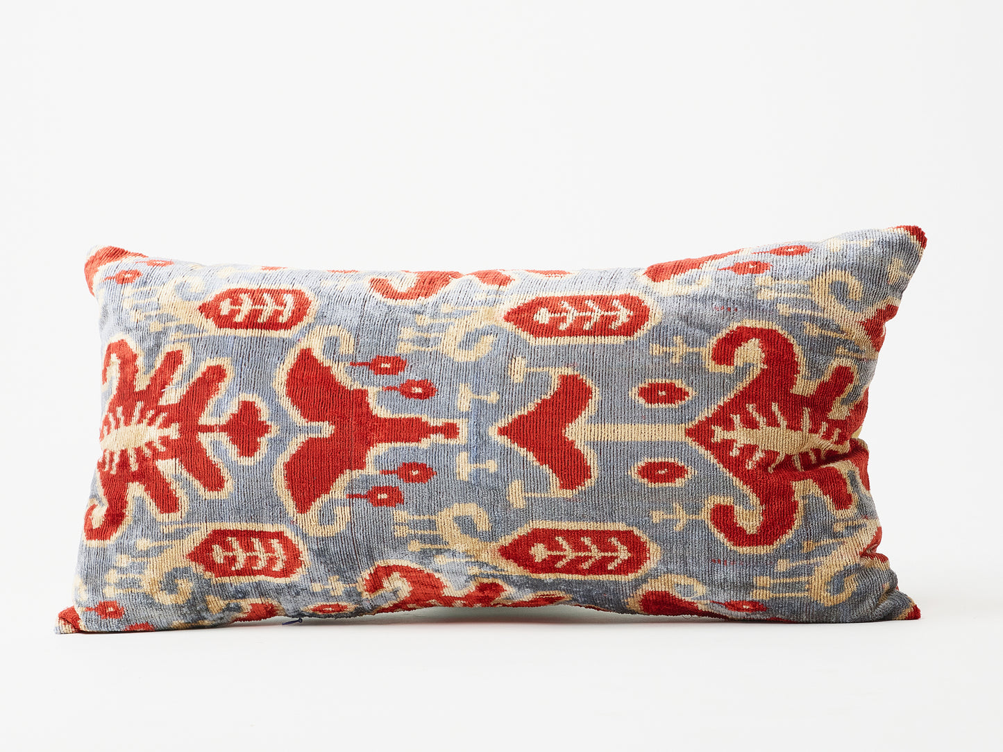 Vibrant Rectangular Pillow in Shades of Blue and Red