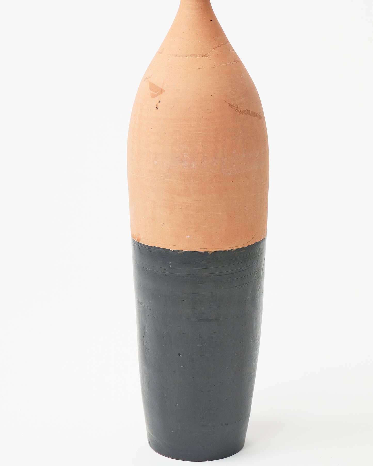 Handmade Bicolor Ceramic Vase - Black and Terracotta