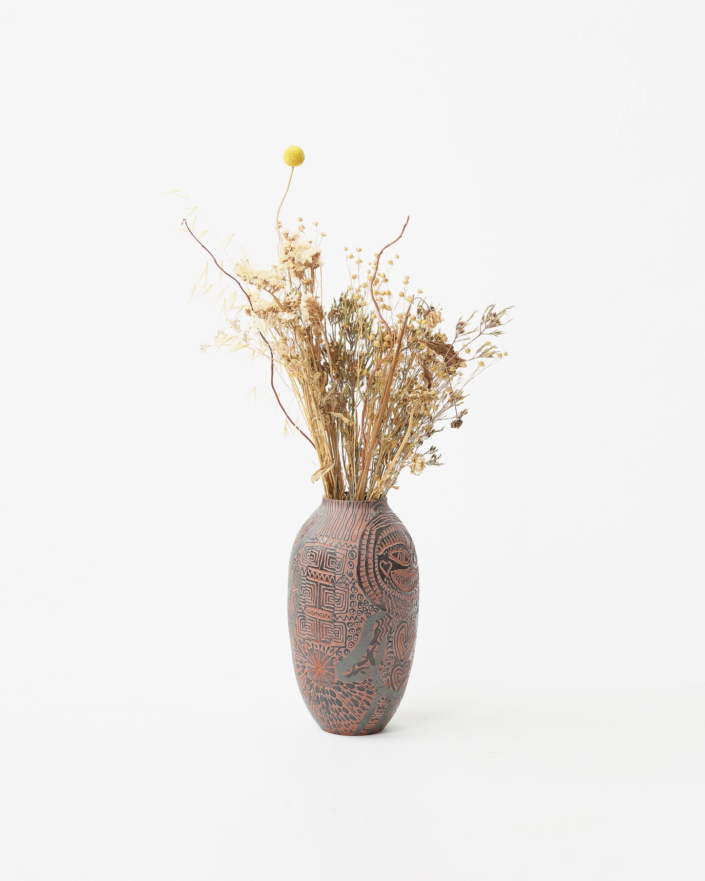 Mediterranean Elegance: Israeli Dark Vase by Gur Inbar