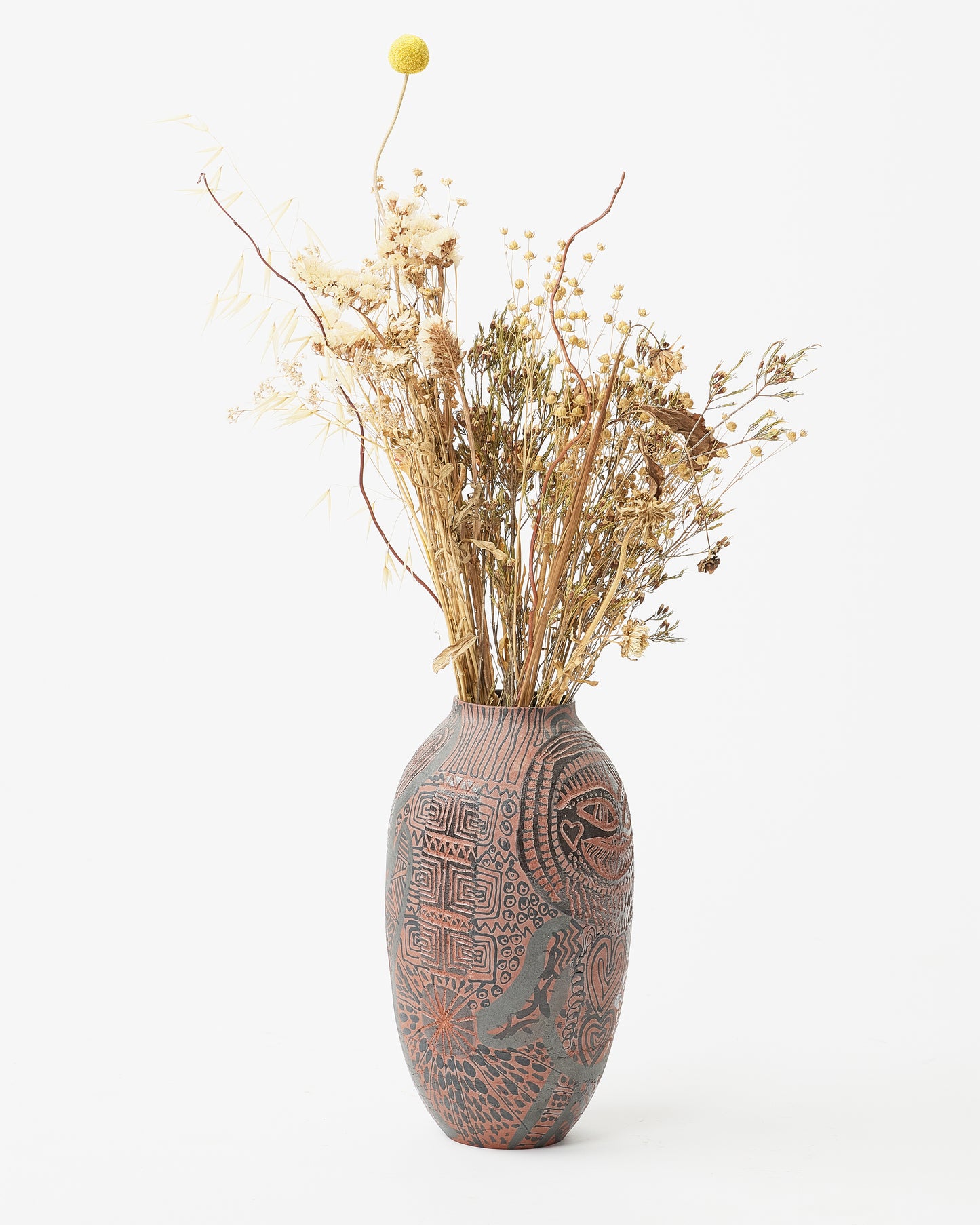 Mediterranean Elegance: Israeli Dark Vase by Gur Inbar