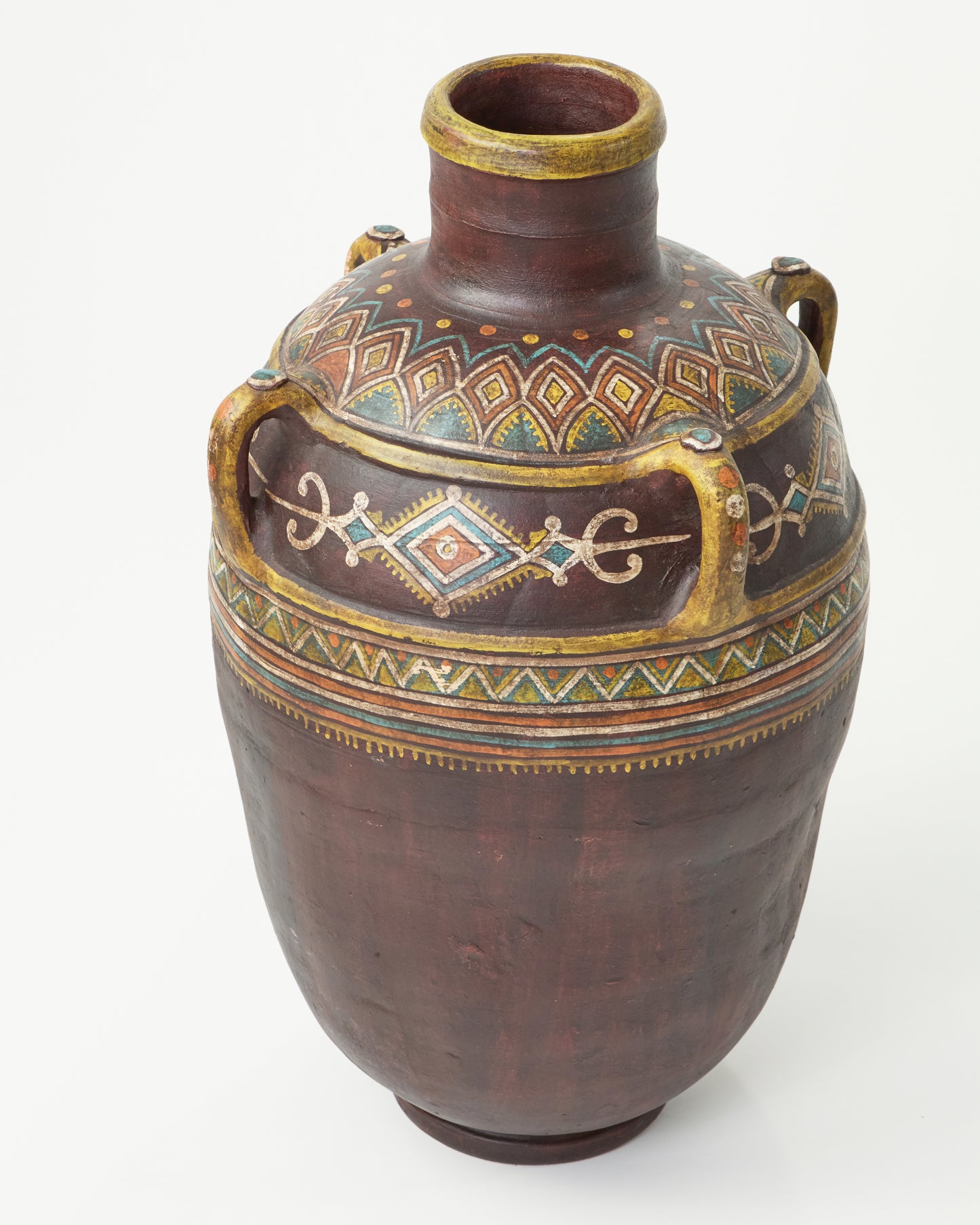 "Ethnic Elegance" Four-Handled Decorative Pitcher