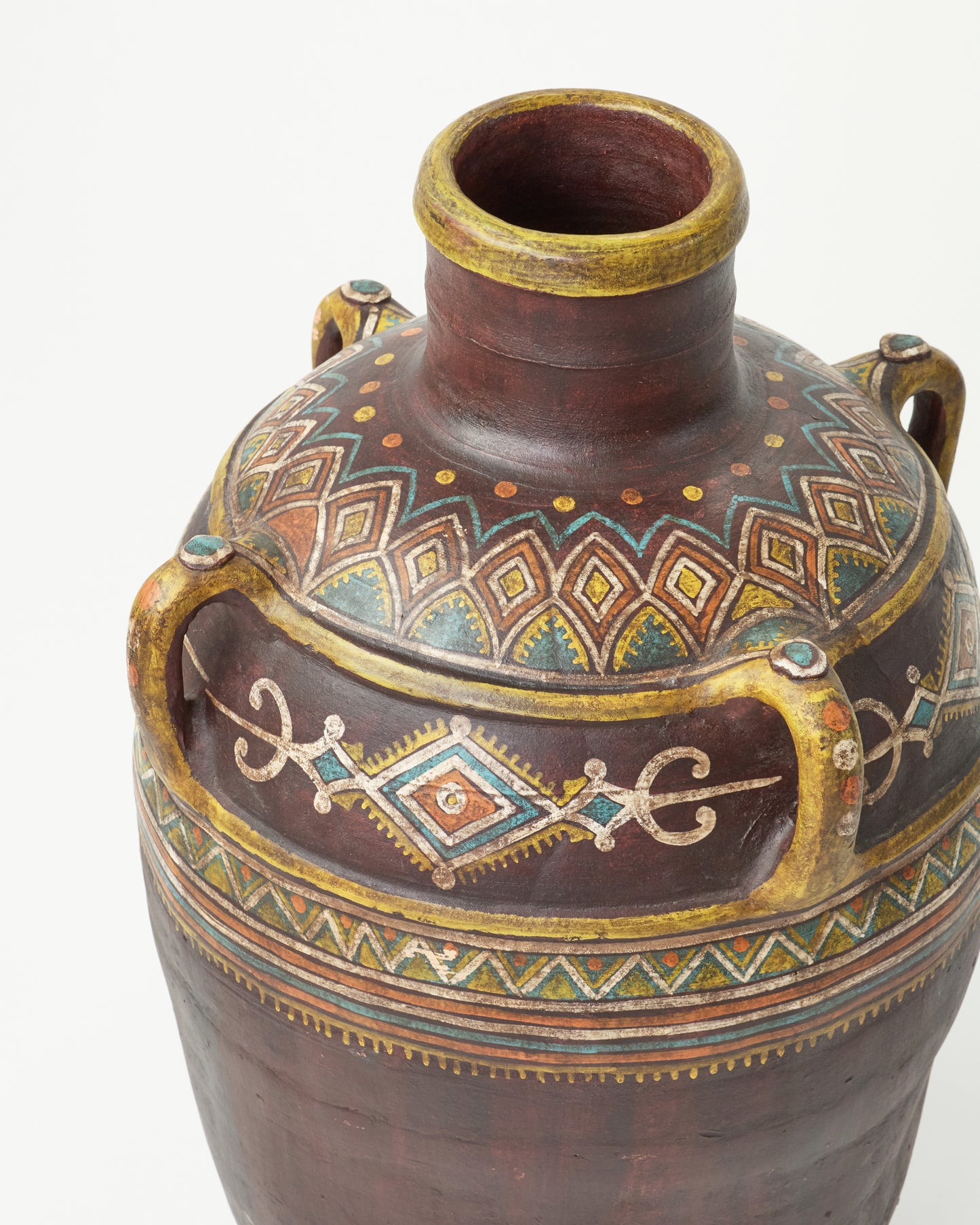 "Ethnic Elegance" Four-Handled Decorative Pitcher