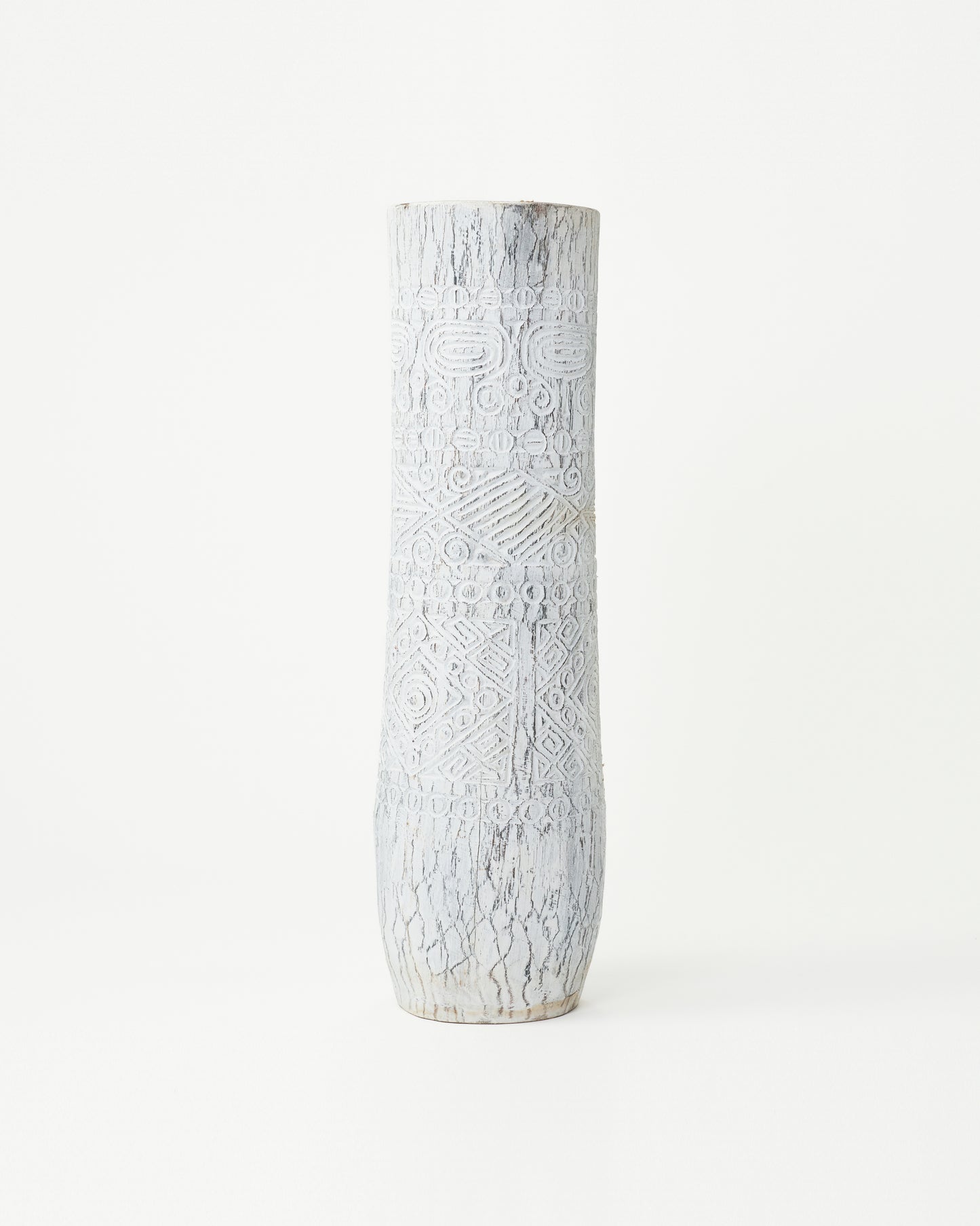 "Ethnic Elegance" Decorative Wooden Vase (Available in Beige and Grey)