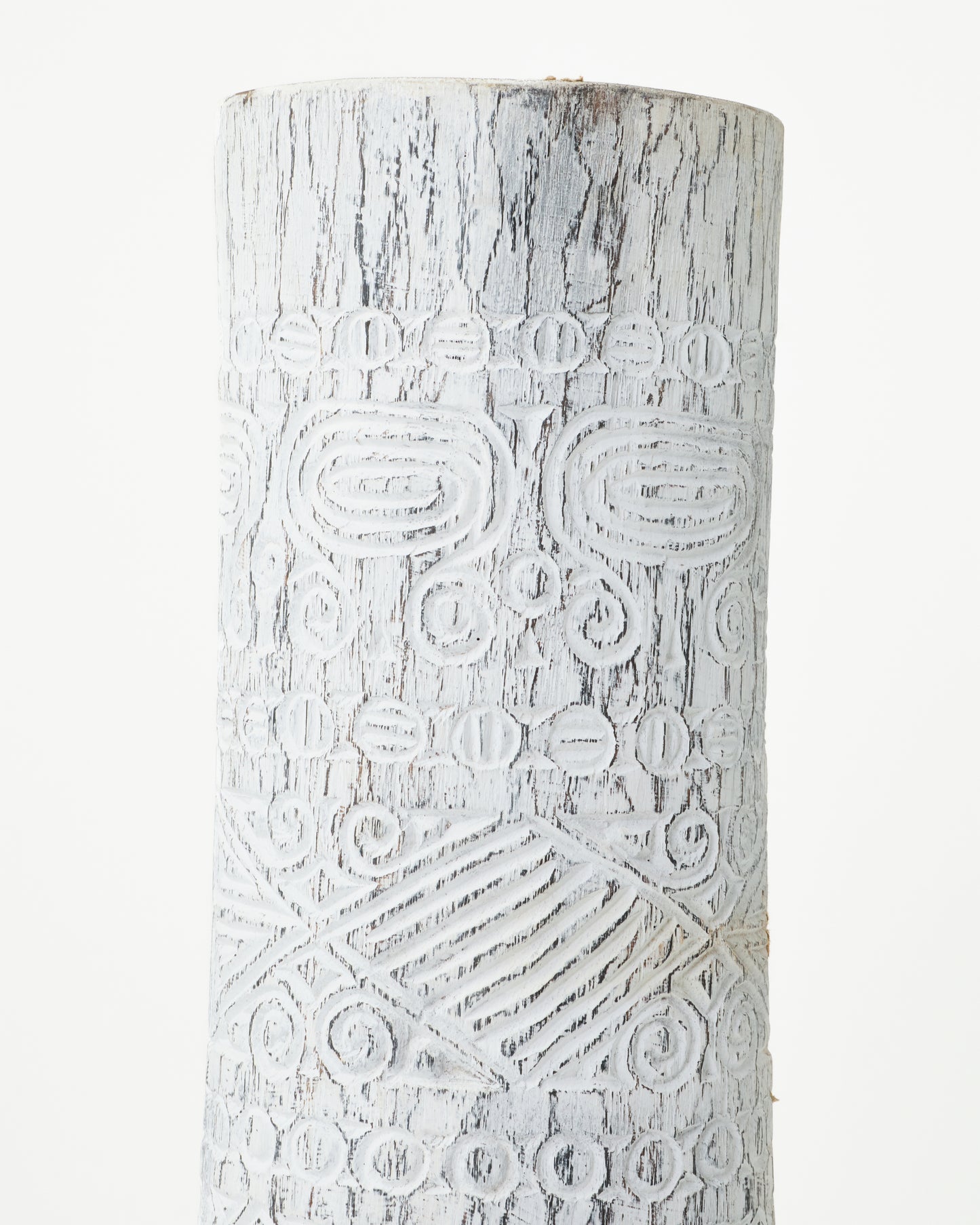 "Ethnic Elegance" Decorative Wooden Vase (Available in Beige and Grey)