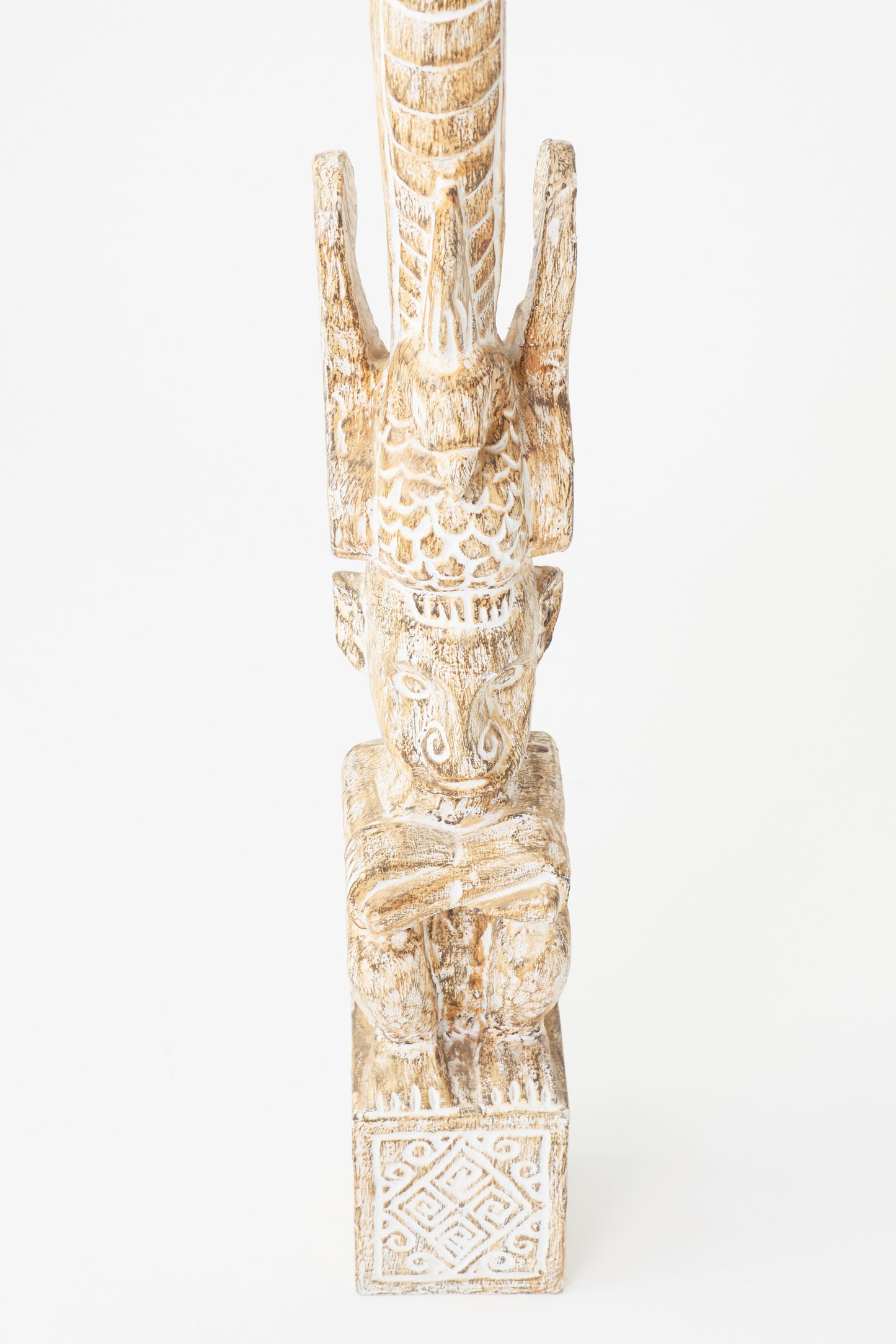 Tribal Wooden Totem with Intricate Carvings