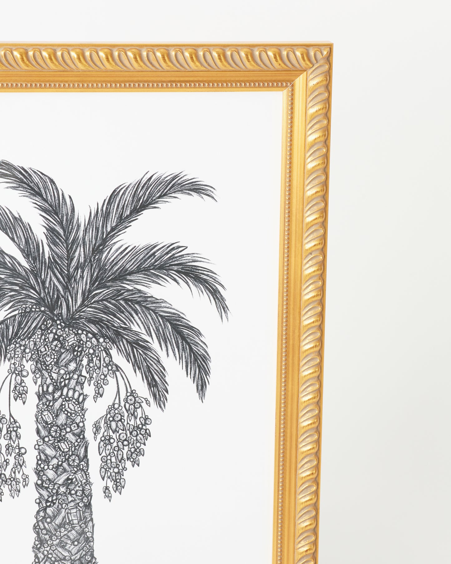 Golden Framed Palm Tree Painting by Lilya Rivkin