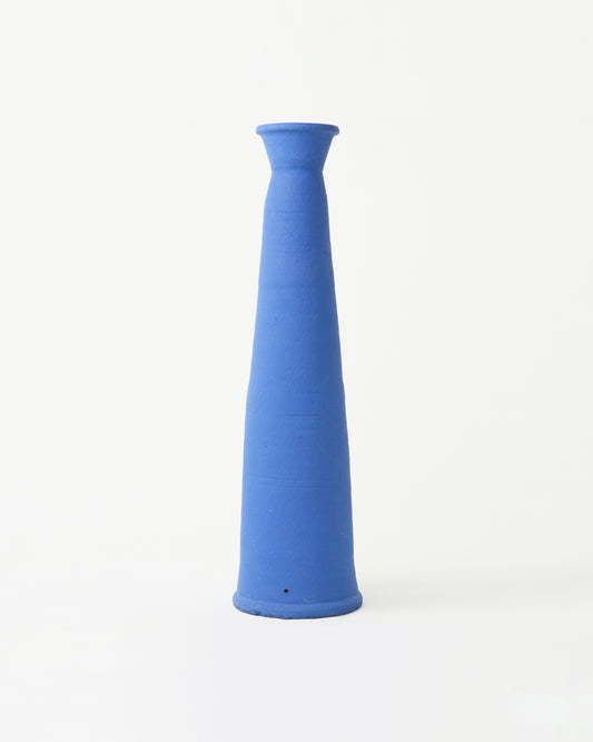 Blue terracota floor vase